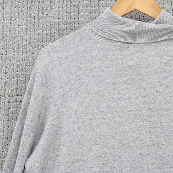H&M Turtleneck Sweater Mens XL Gray Solid Casual Long Sleeve Lightweight - Picture 3 of 9